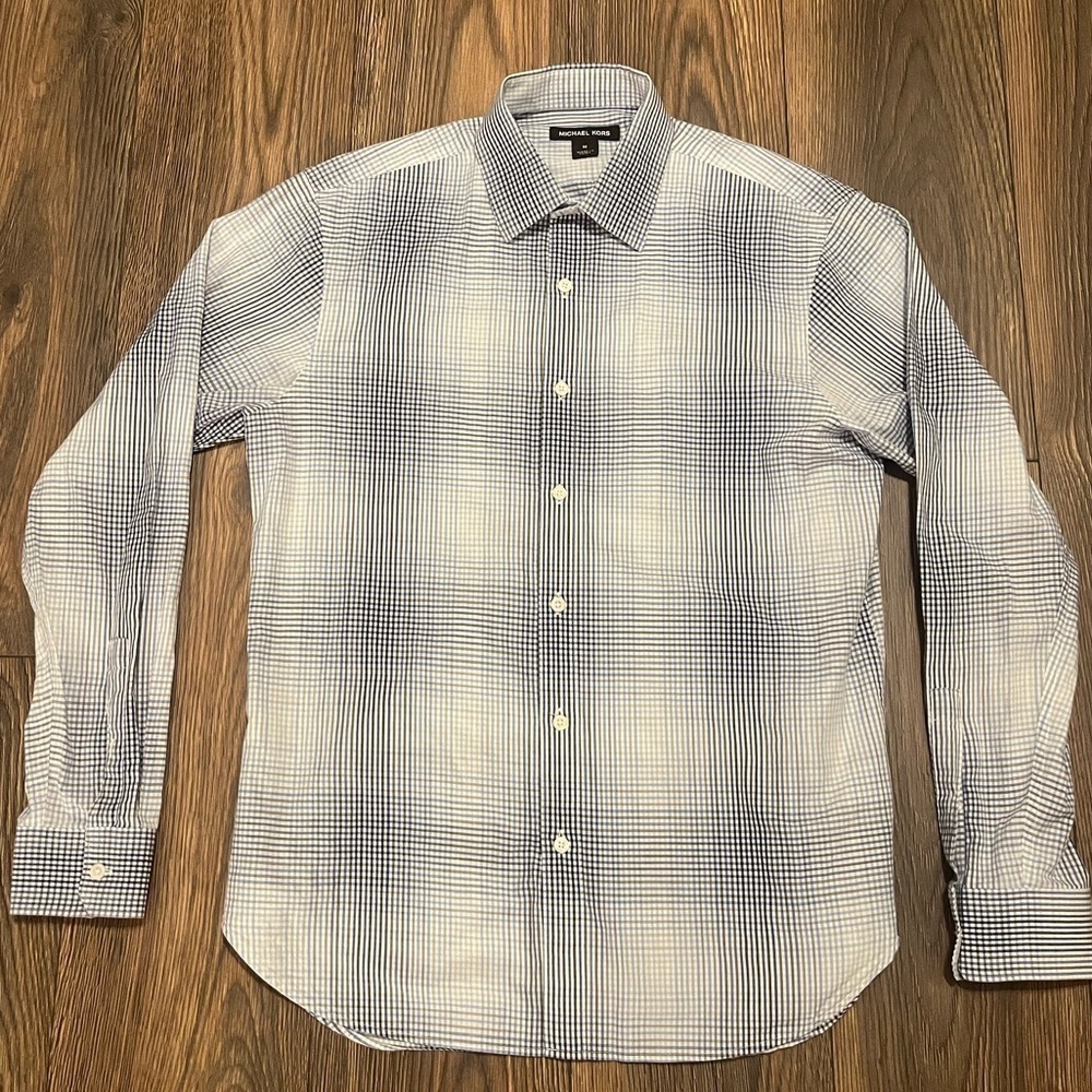 Michael Kors Shirt Mens Size M Long Sleeve Plaid Button Down